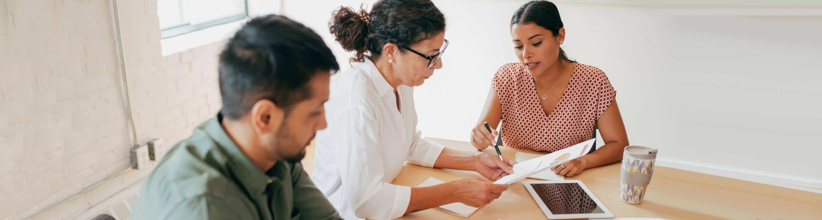 A couple working with an advisor